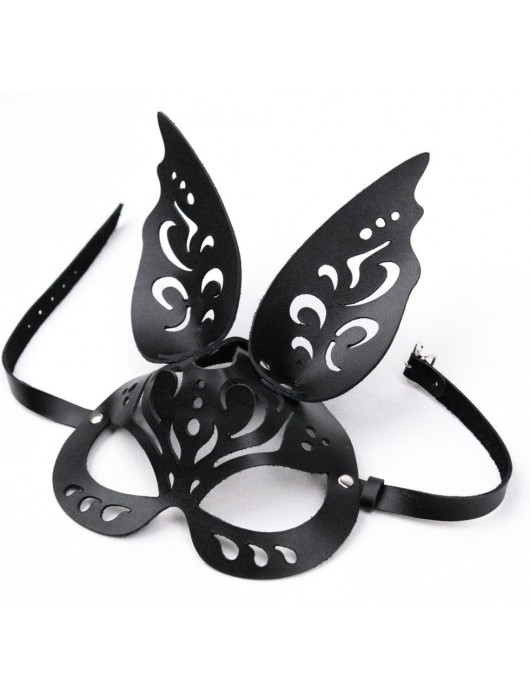 Черная ажурная маска  Зайка  с ушками - Crazy Handmade - купить с доставкой в Петропавловске-Камчатском