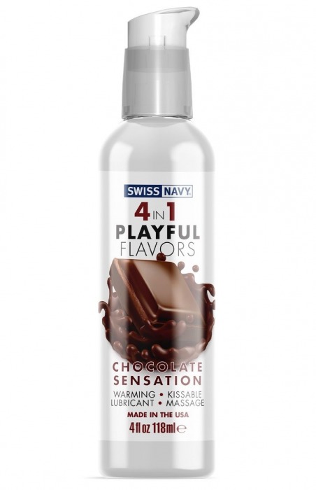 Массажный гель 4-в-1 Chocolate Sensation с ароматом шоколада - 118 мл. - Swiss navy - купить с доставкой в Петропавловске-Камчатском