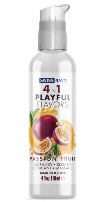 Массажный гель 4-в-1 Wild Passion Fruit с ароматом маракуйи - 118 мл. - Swiss navy - купить с доставкой в Петропавловске-Камчатском
