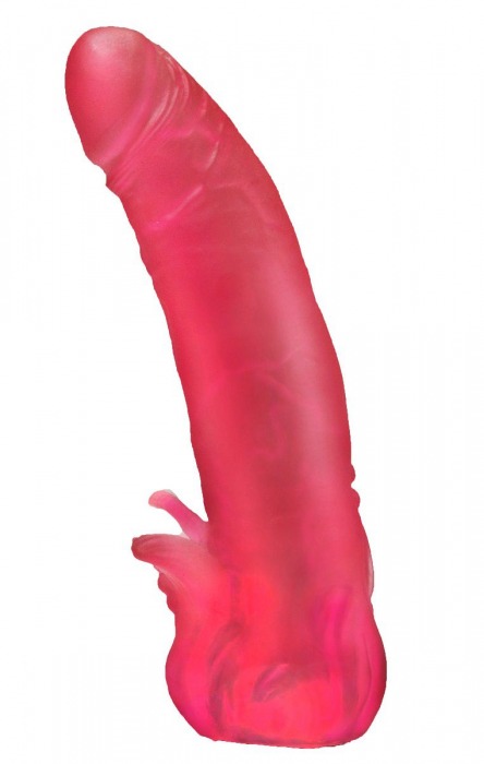 Розовая насадка для страпона с клиторальными лепестками - 18,5 см. - LOVETOY (А-Полимер) - купить с доставкой в Петропавловске-Камчатском