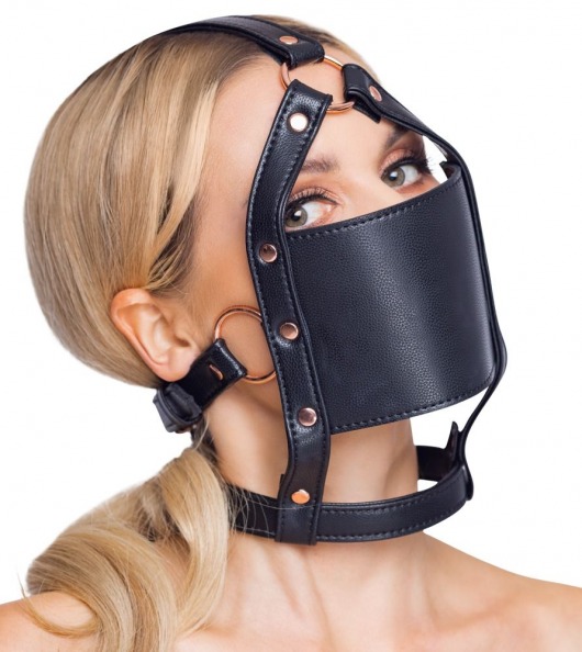Черный намордник с кляпом-шаром Head Harness With A Gag - Orion - купить с доставкой в Петропавловске-Камчатском