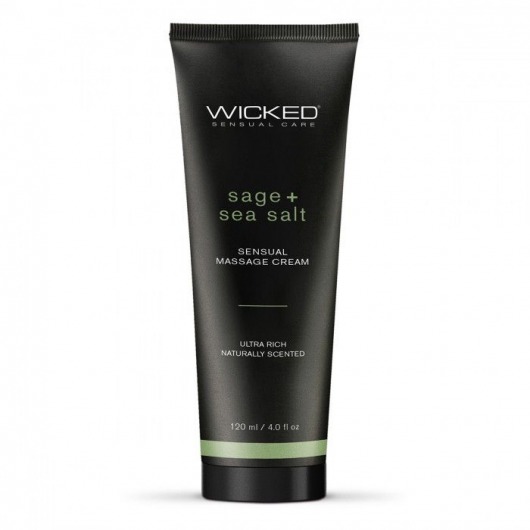 Массажный легкий крем WICKED Sage plus Sea Salt - 120 мл. - Wicked - купить с доставкой в Петропавловске-Камчатском