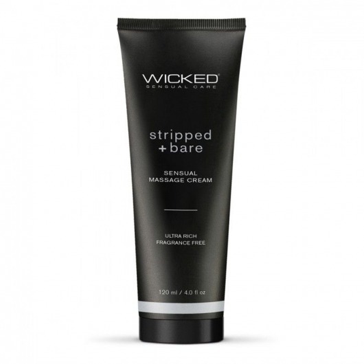 Массажный легкий крем WICKED Stripped plus Bare - 120 мл. - Wicked - купить с доставкой в Петропавловске-Камчатском