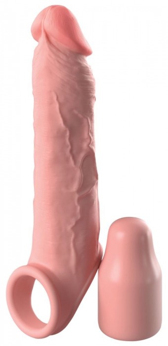 Телесная насадка-удлинитель 2 Inch Silicone X-tension with Strap - 20,3 см. - Pipedream - в Петропавловске-Камчатском купить с доставкой