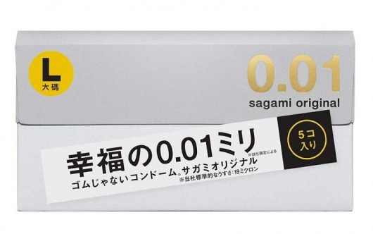 Презервативы Sagami Original 0.02 L-size увеличенного размера - 5 шт. - Sagami - купить с доставкой в Петропавловске-Камчатском