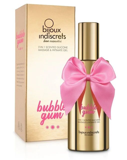 Гель с ароматом жвачки Bubblegum 2-in-1 Scented Silicone Massage And Intimate Gel - 100 мл. - Bijoux Indiscrets - купить с доставкой в Петропавловске-Камчатском