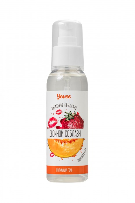 Съедобная гель-смазка Yovee «Двойной соблазн» с Д-пантенолом и вкусом клубники и дыни - 100 мл. - ToyFa - купить с доставкой в Петропавловске-Камчатском