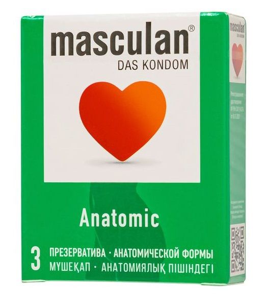 Презервативы анатомической формы Masculan Anatomic - 3 шт. - Masculan - купить с доставкой в Петропавловске-Камчатском