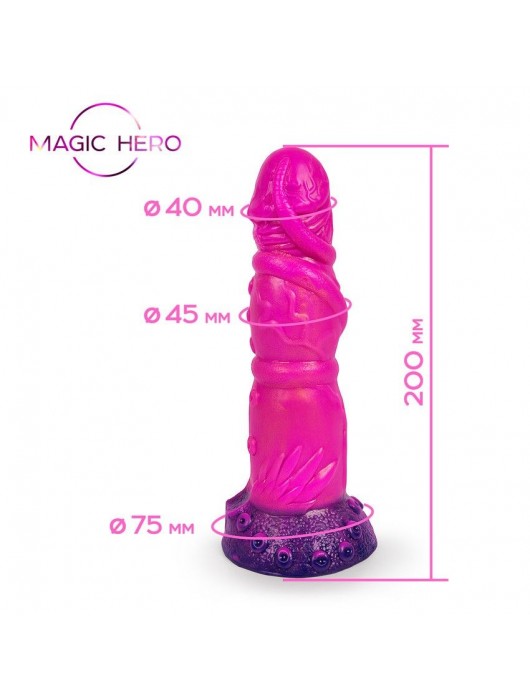 Розовый рельефный фантазийный фаллоимитатор - 20 см. - Bior toys - купить с доставкой в Петропавловске-Камчатском