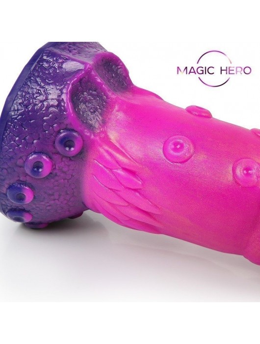 Розовый рельефный фантазийный фаллоимитатор - 20 см. - Bior toys - купить с доставкой в Петропавловске-Камчатском