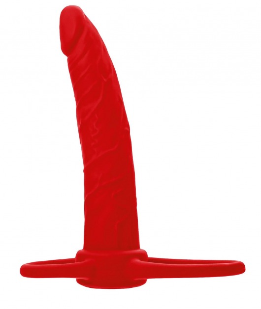 Красная насадка на пенис для двойного проникновения Black Red - 16,5 см. - ToyFa - купить с доставкой в Петропавловске-Камчатском