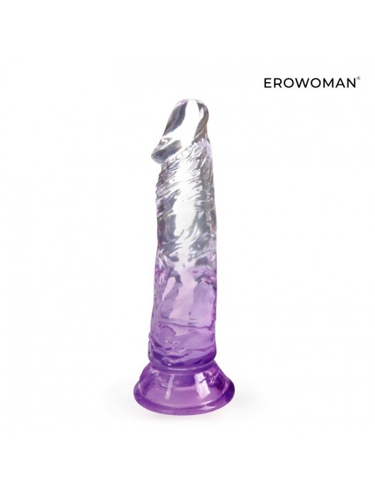 Фиолетовый гибкий фаллоимитатор - 18,5 см. - Erowoman-Eroman