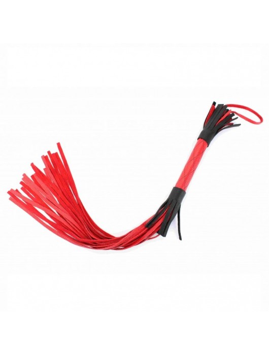 Красно-черная плетка из натуральной кожи - 51 см. - БДСМ Арсенал - купить с доставкой в Петропавловске-Камчатском