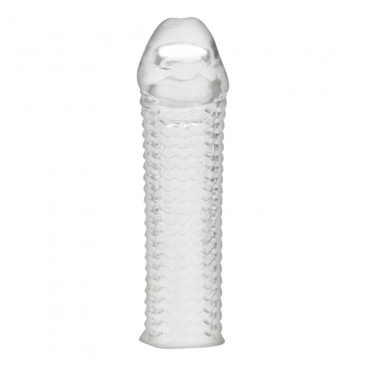 Текстурированная насадка на пенис Clear Textured Penis Enhancing Sleeve Extension - 16,5 см. - BlueLine - в Петропавловске-Камчатском купить с доставкой