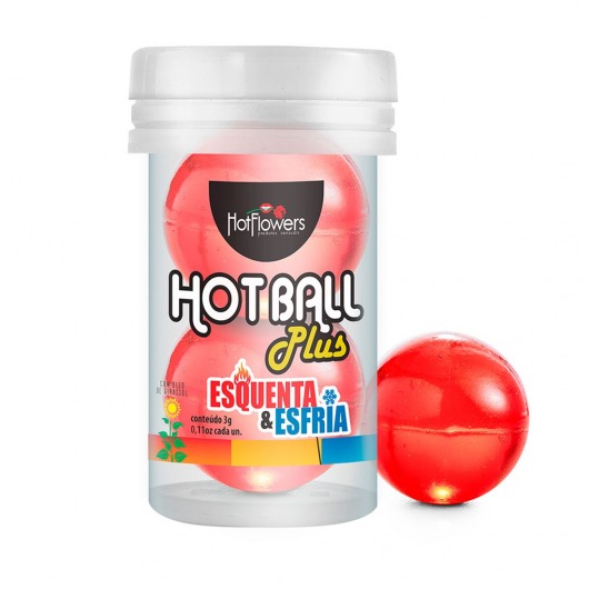 Лубрикант на масляной основе Hot Ball Plus с охлаждающе-разогревающим эффектом (2 шарика по 3 гр.) - HotFlowers - купить с доставкой в Петропавловске-Камчатском