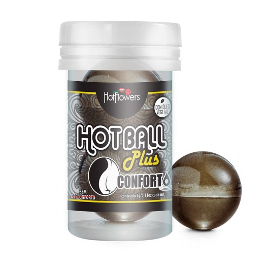 Анальный лубрикант на масляной основе Hot Ball Plus Conforto (2 шарика по 3 гр.) - HotFlowers - купить с доставкой в Петропавловске-Камчатском