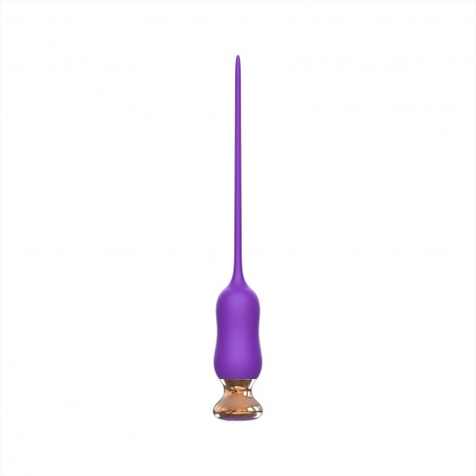 Фиолетовый тонкий стимулятор Nipple Vibrator - 23 см. - I-MOON - купить с доставкой в Петропавловске-Камчатском