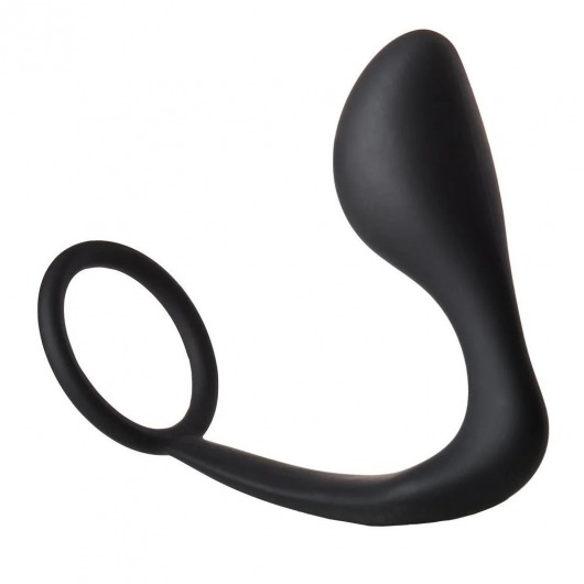 Черное эрекционное кольцо с анальной пробкой Anal Plug With Cockring - Dream Toys - в Петропавловске-Камчатском купить с доставкой