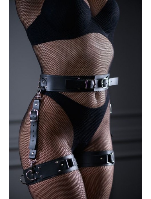 Черный кожаный пояс Sex Game - БДСМ Арсенал - купить с доставкой в Петропавловске-Камчатском