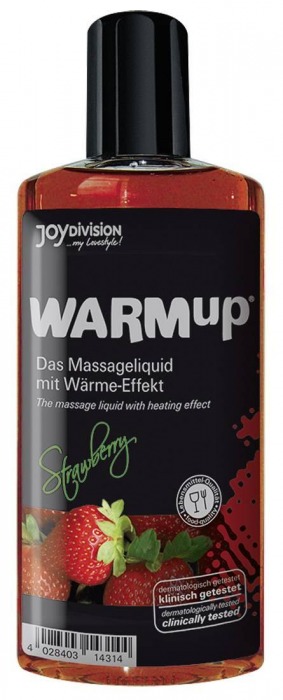 Разогревающее масло WARMup Strawberry - 150 мл. - Joy Division - купить с доставкой в Петропавловске-Камчатском