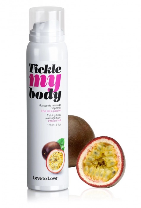 Массажная хрустящая пенка Tickle my body с ароматом маракуйи - 150 мл. - Love to Love - купить с доставкой в Петропавловске-Камчатском