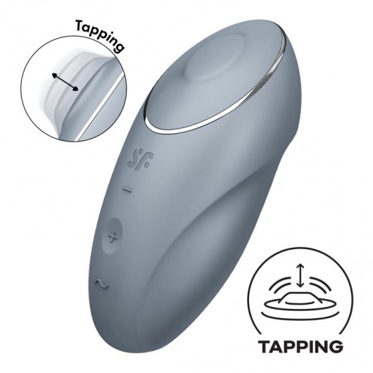 Светло-серый вибростимулятор Tap   Climax 1 - Satisfyer
