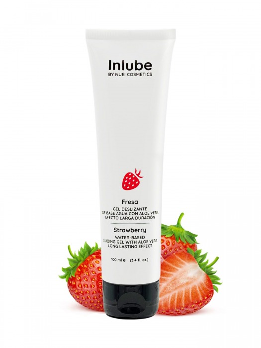 Лубрикант на водной основе Nuei Inlube с алоэ вера и ароматом клубники - 100 мл. - Nuei cosmetics - купить с доставкой в Петропавловске-Камчатском