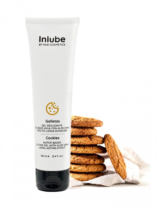 Лубрикант на водной основе Nuei Inlube с алоэ вера и ароматом печенья - 100 мл. - Nuei cosmetics - купить с доставкой в Петропавловске-Камчатском