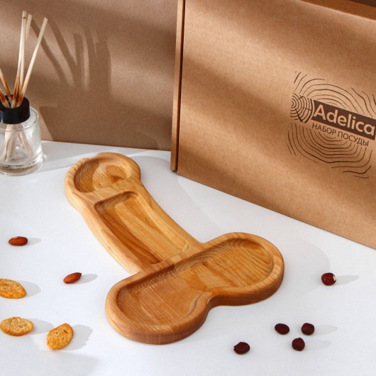 Деревянное блюдо для подачи в форме члена (32,5 х 20 х 1,7 см) - Сима-Ленд - купить с доставкой в Петропавловске-Камчатском