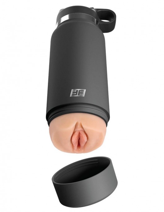 Серый мастурбатор в виде бутылки F*ck Flask - Pipedream - в Петропавловске-Камчатском купить с доставкой