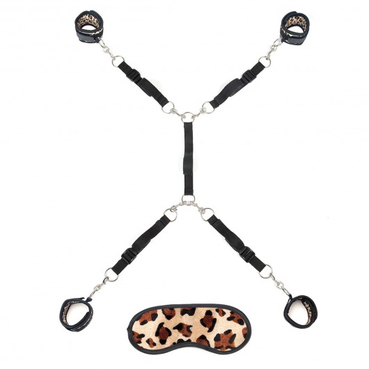 Леопардовая фиксация на матрас для рук и ног Classic Bedspreader - Lux Fetish - купить с доставкой в Петропавловске-Камчатском