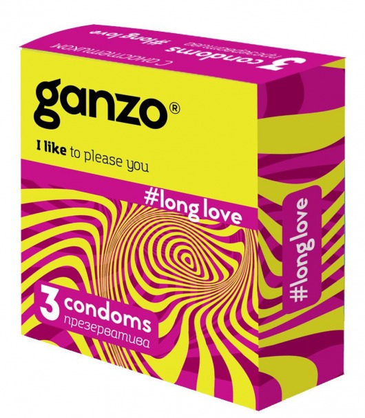 Презервативы с анестетиком для продления удовольствия Ganzo Long Love - 3 шт. - Ganzo - купить с доставкой в Петропавловске-Камчатском