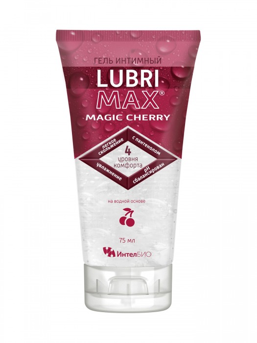 Интимный гель-смазка на водной основе Lubrimax Magic Cherry - 75 мл. - ИнтелБИО - купить с доставкой в Петропавловске-Камчатском