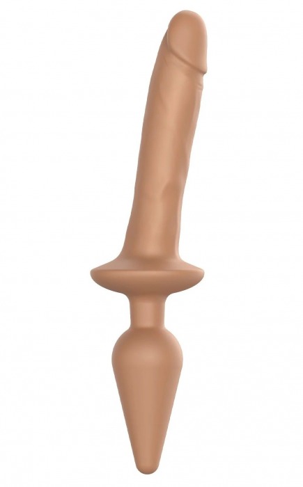 Карамельный двусторонний фаллоимитатор Switch Plug-In Realistic Size S - Strap-on-me