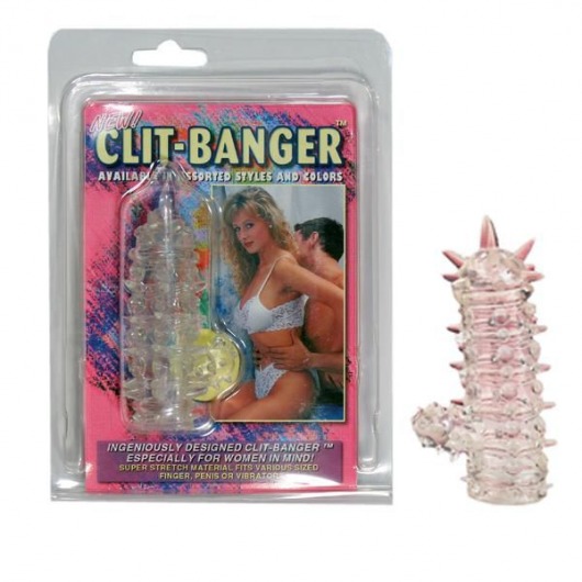 Прозрачная насадка с шипами и клиторальной шишечкой CLIT-BANGER SLEEVE IN CLEAR - Tonga - в Петропавловске-Камчатском купить с доставкой