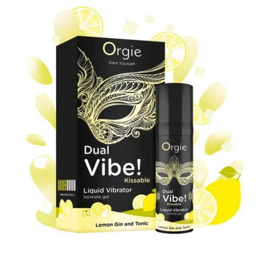 Съедобный жидкий вибратор Dual Vibe! со вкусом лимонного джина с тоником - 15 мл. - ORGIE - купить с доставкой в Петропавловске-Камчатском