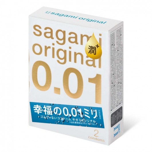 Увлажнённые презервативы Sagami Original 0.01 Extra Lub - 2 шт. - Sagami - купить с доставкой в Петропавловске-Камчатском