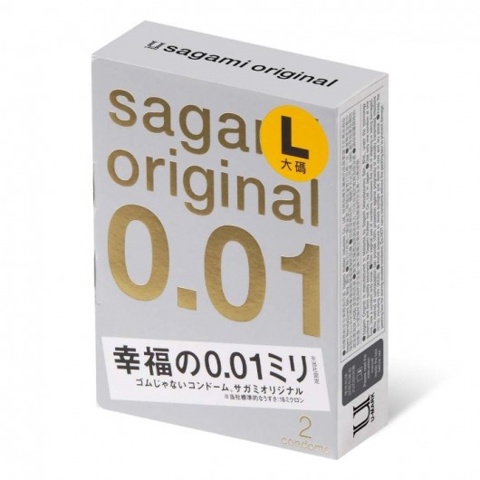 Презервативы Sagami Original 0.01 L-size увеличенного размера - 2 шт. - Sagami - купить с доставкой в Петропавловске-Камчатском