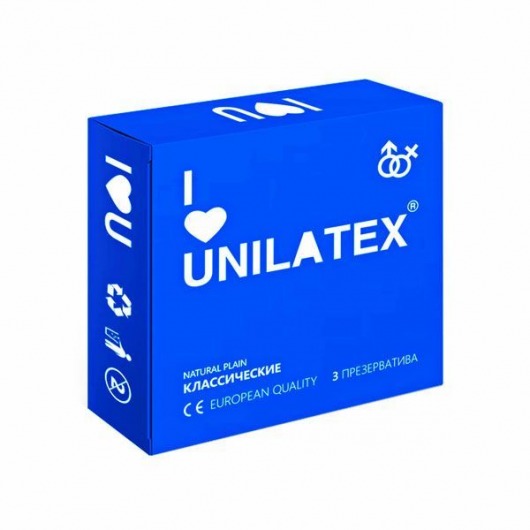 Классические презервативы Unilatex Natural Plain - 3 шт. - Unilatex - купить с доставкой в Петропавловске-Камчатском