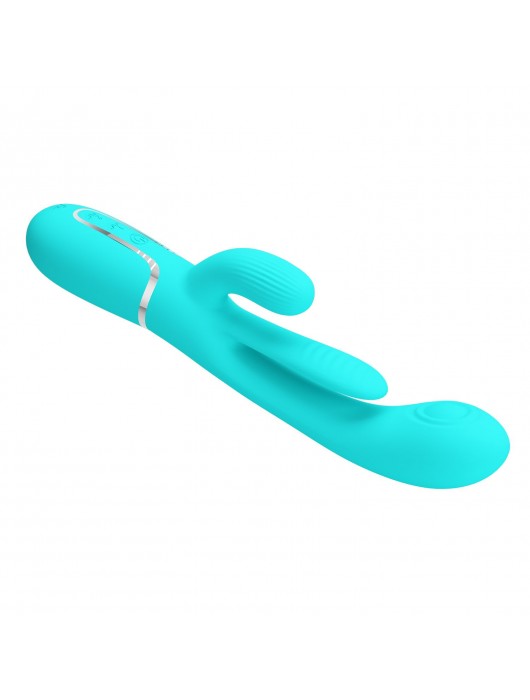 Аквамариновый мультифункциональный вибратор Shania - 22,2 см. - Baile