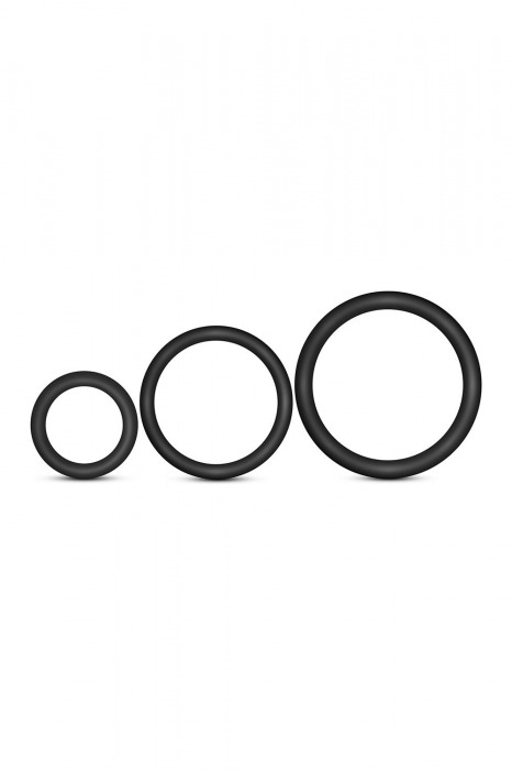 Набор из 3 черных эрекционных колец Cock Ring Set - Blush Novelties - в Петропавловске-Камчатском купить с доставкой