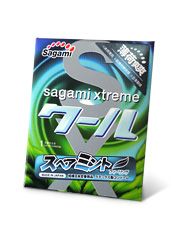 Презерватив Sagami Xtreme Mint с ароматом мяты - 1 шт. - Sagami - купить с доставкой в Петропавловске-Камчатском