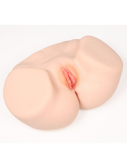 Телесный полуторс с двойным слоем материала и вибрацией Vanilla Onahole Real Vagina - KOKOS - в Петропавловске-Камчатском купить с доставкой