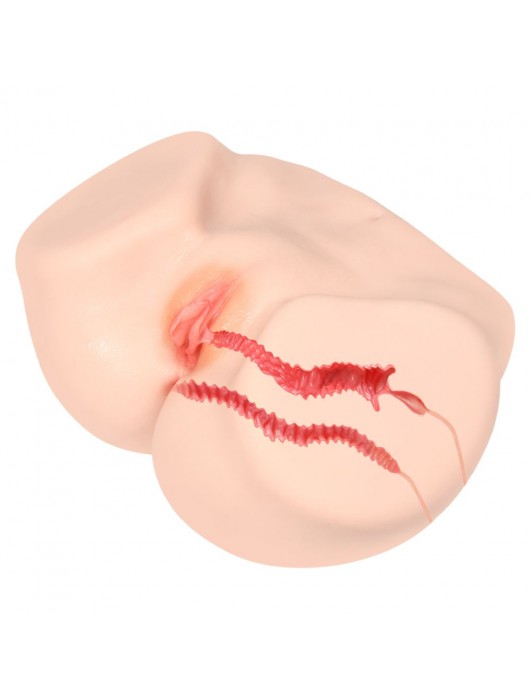 Телесный полуторс с двойным слоем материала и вибрацией Vanilla Onahole Real Vagina - KOKOS - в Петропавловске-Камчатском купить с доставкой