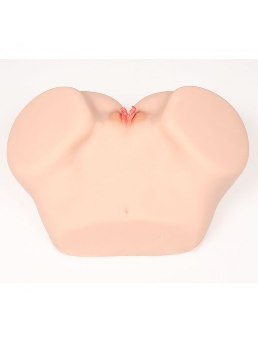 Телесный полуторс с двойным слоем материала и вибрацией Vanilla Onahole Real Vagina - KOKOS - в Петропавловске-Камчатском купить с доставкой