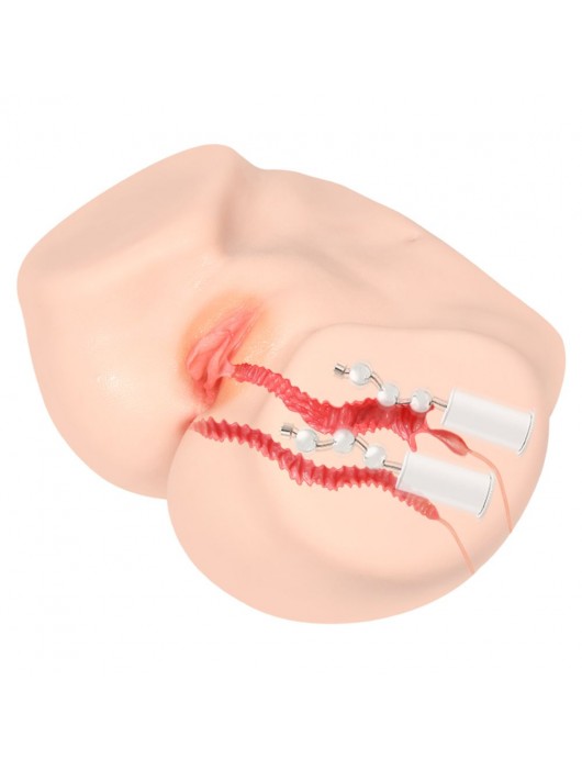 Телесный полуторс с двойным слоем материала и вибрацией Vanilla Onahole Real Vagina - KOKOS - в Петропавловске-Камчатском купить с доставкой