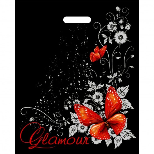 Черный пакет Glamour с вырубной ручкой (38х47 см) - Сима-Ленд - купить с доставкой в Петропавловске-Камчатском