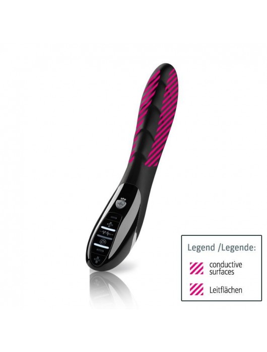 Вибратор с электростимуляцией Sizzling Simon Black Edition - 27 см. - MyStim - купить с доставкой в Петропавловске-Камчатском
