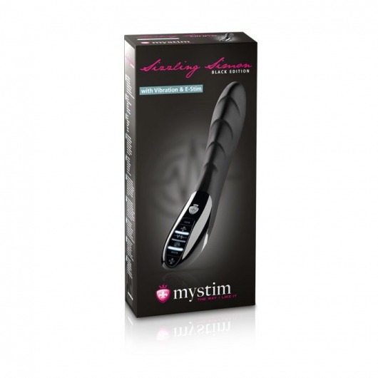 Вибратор с электростимуляцией Sizzling Simon Black Edition - 27 см. - MyStim - купить с доставкой в Петропавловске-Камчатском