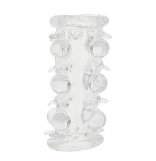 Прозрачная насадка на пенис с шипами и бугорками JELLY JOY LUST CLUSTER CLEAR - Dream Toys - в Петропавловске-Камчатском купить с доставкой